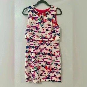 Vince Camuto Geometric Embellished Sleeveless Sheath Dress Size 6
